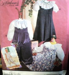 7591 Simplicity HEIRLOOM JUMPSUIT LENGTHS, SMOCK JUMPER,  BLOUSE PATTERN 5-6X